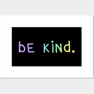 Be Kind Pastel Rainbow Ombre Words Posters and Art